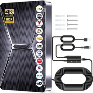 2026 Digital HDTV Antenna 4K Ultra HD HDR 3600+ Mile Range Indoor Outdoor Black